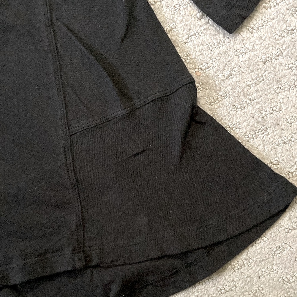 MAEVE black linen-blend long-sleeve top, XXS. - Picture 2 of 7